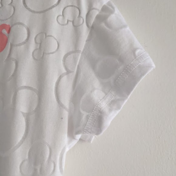 Disney White Good Vibes Mickey T-Shirt Size S - Picture 4 of 7